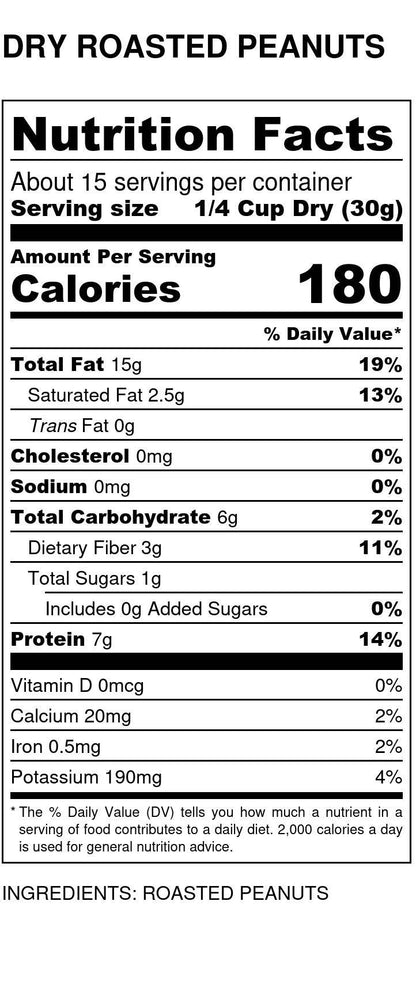 Peanuts, 1/2s Dry Roasted, No Salt, Organic