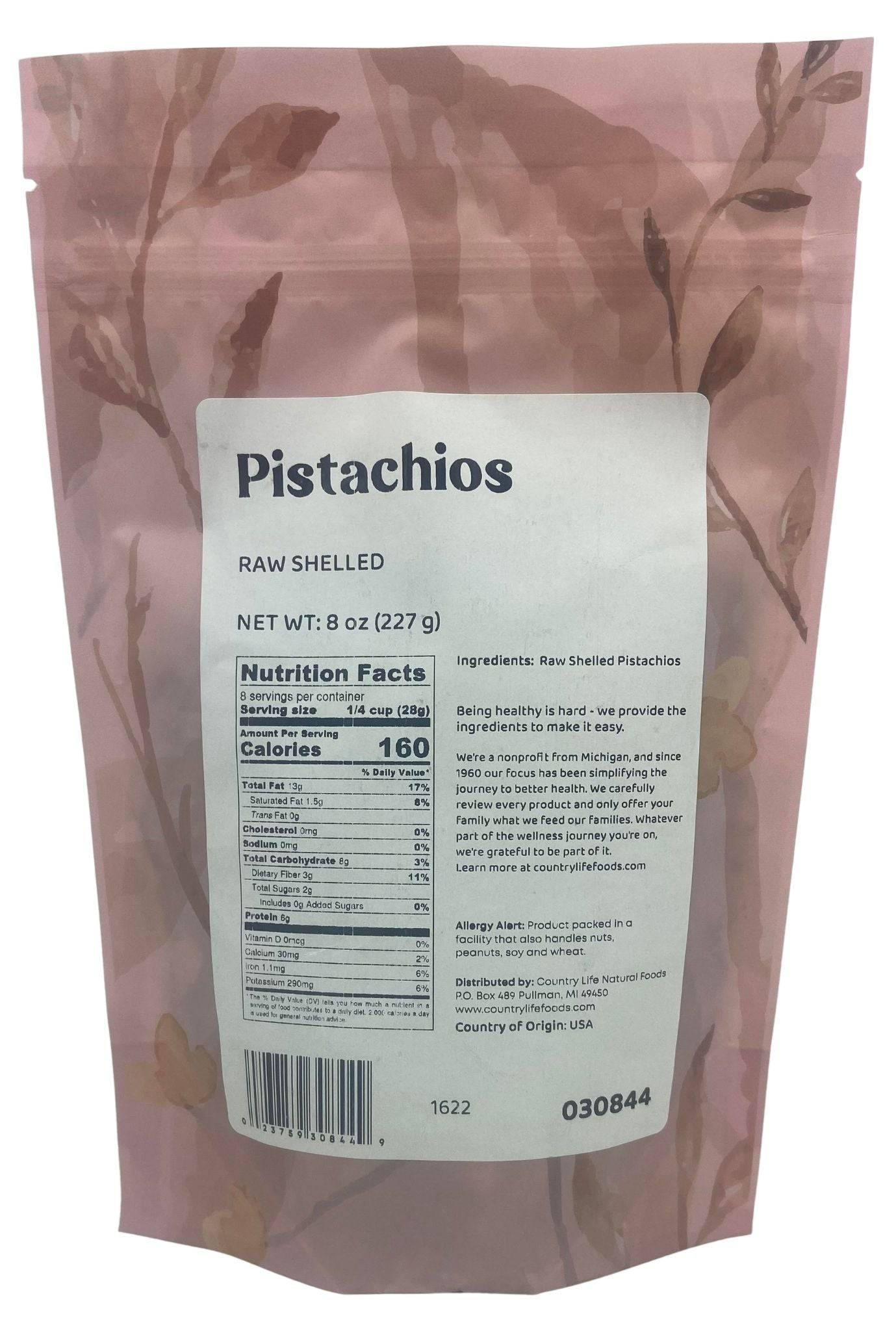 Organic Pistachios, Shelled, Raw