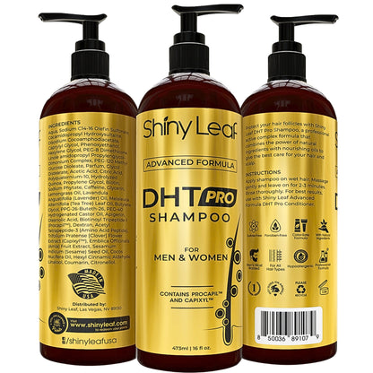 DHT Pro Shampoo with Procapil and Capixyl for Anti-Hair Loss 16 oz Shiny Leaf
