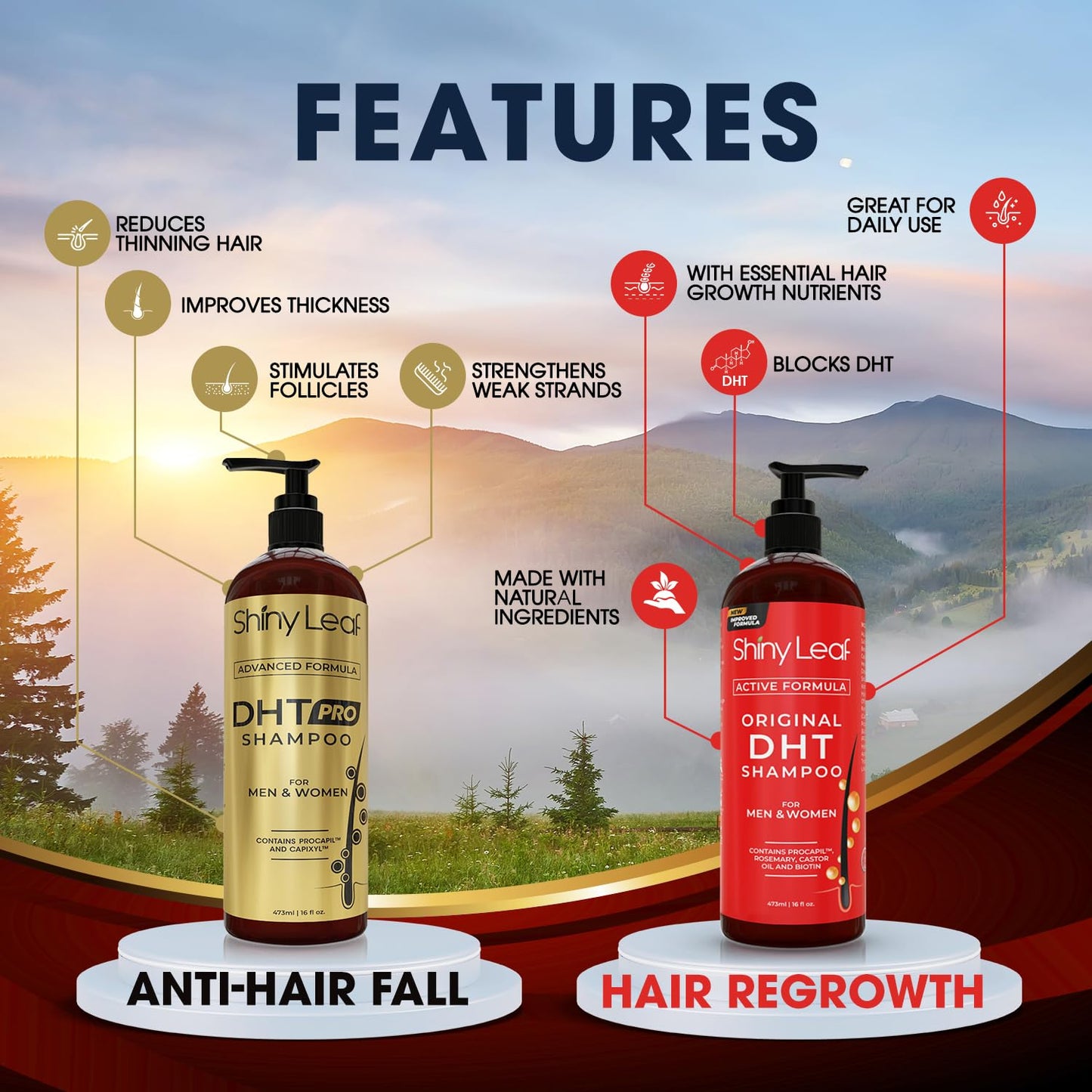 DHT Pro Shampoo and DHT Original Shampoo Bundle