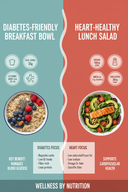 Diabetes-Friendly vs Heart-Healthy Meal Comparison