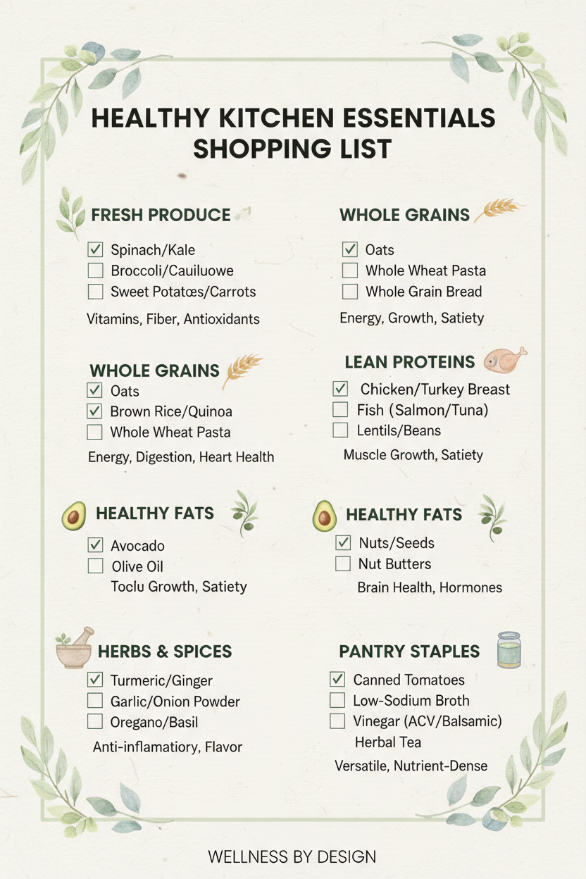 Healthy Kitchen Essentials Shopping List