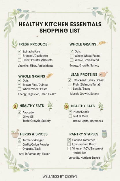 Healthy Kitchen Essentials Shopping List