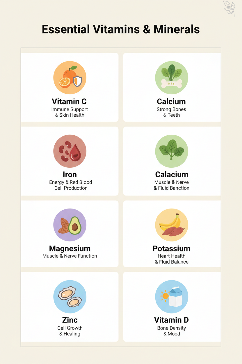 Infographic - Essential Vitamins & Minerals