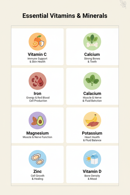 Infographic - Essential Vitamins & Minerals