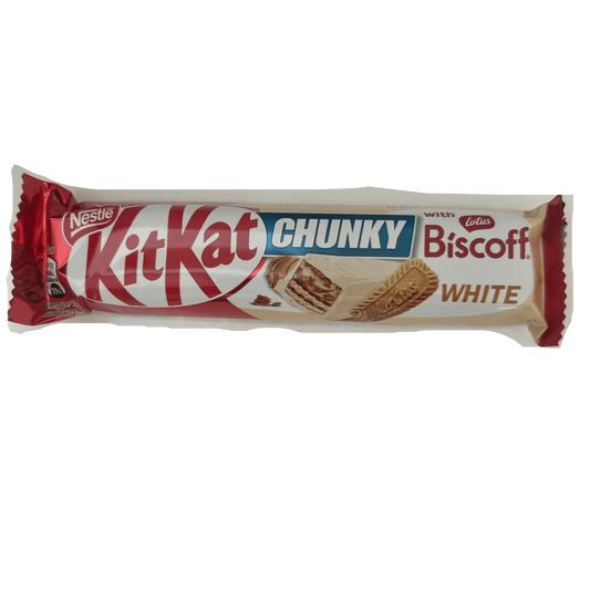 KitKat Chunky White with Biscoff – Creamy White Chocolate Wafer Bar 42g (UK)