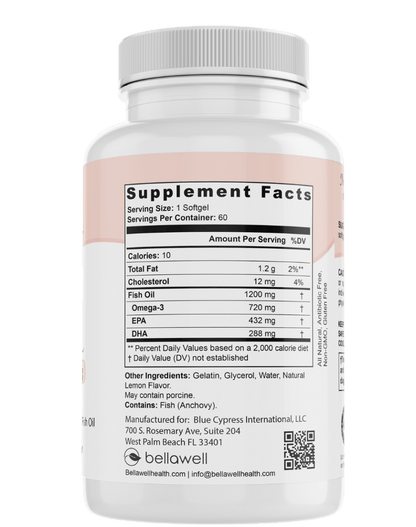 Omega Fish Oil -Omega-3 Fatty Acids by Bellawell