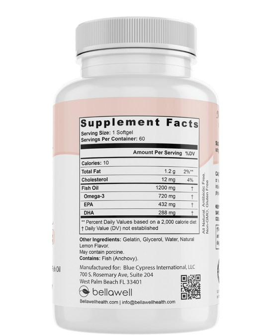 Omega Fish Oil -Omega-3 Fatty Acids by Bellawell