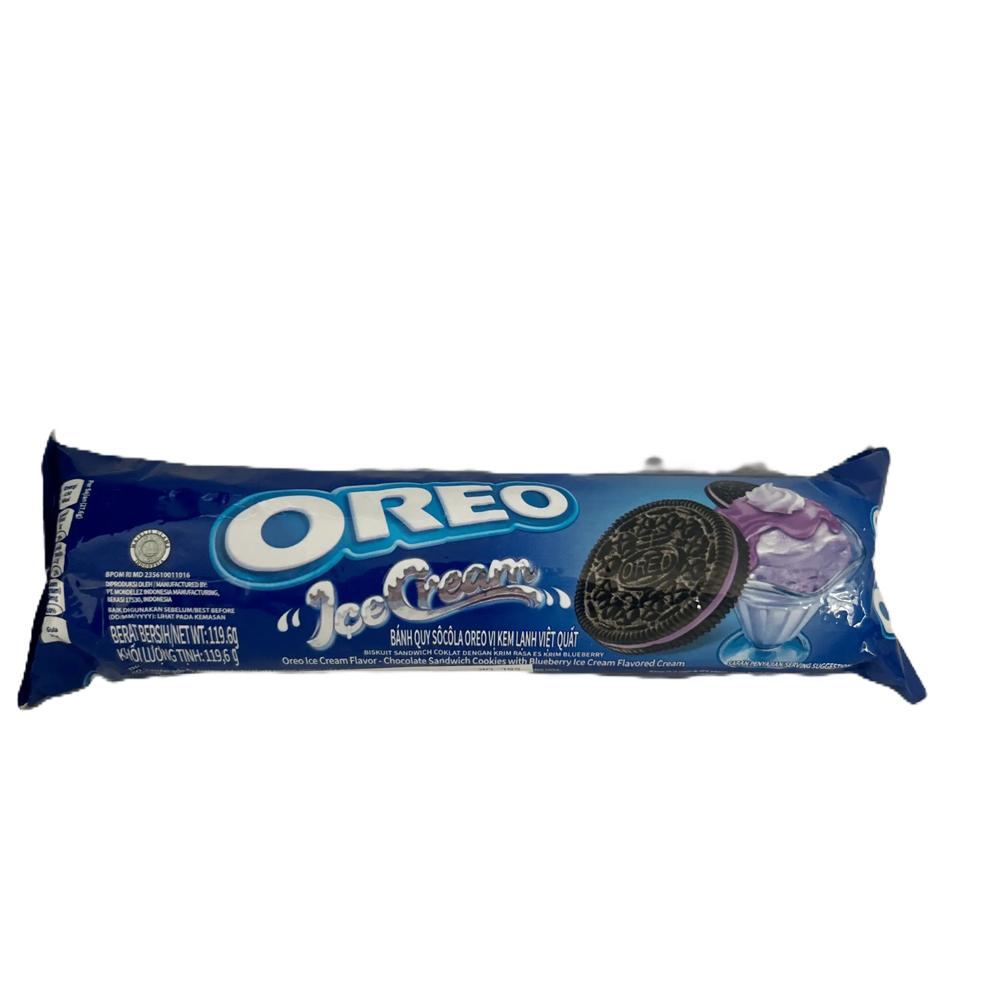 Oreo Blueberry Ice Cream Flavor – Blueberry Crème Sandwich Cookies 119.6g (Indonesia)