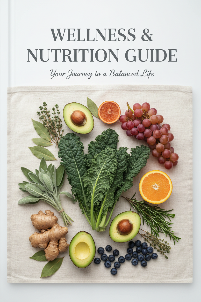 Premium Wellness Book Cover with Fresh Produce
