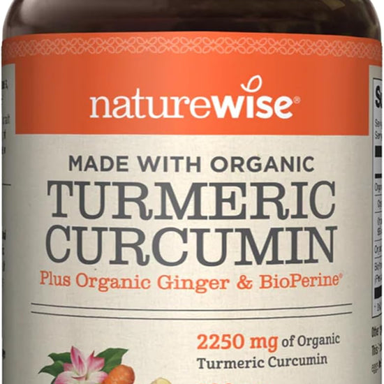 NatureWise Curcumin Turmeric 2250mg  95 Curcuminoids  BioPerine Black Pepper Extract  Advanced Absorption for Joint Support 2 Month Supply  180 Count