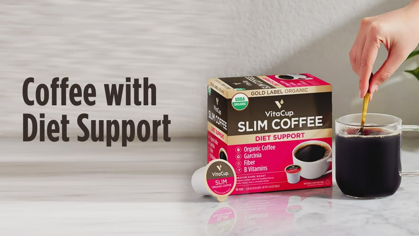 Slim Organic Coffee Pods with Diet Support  Bold Flavor