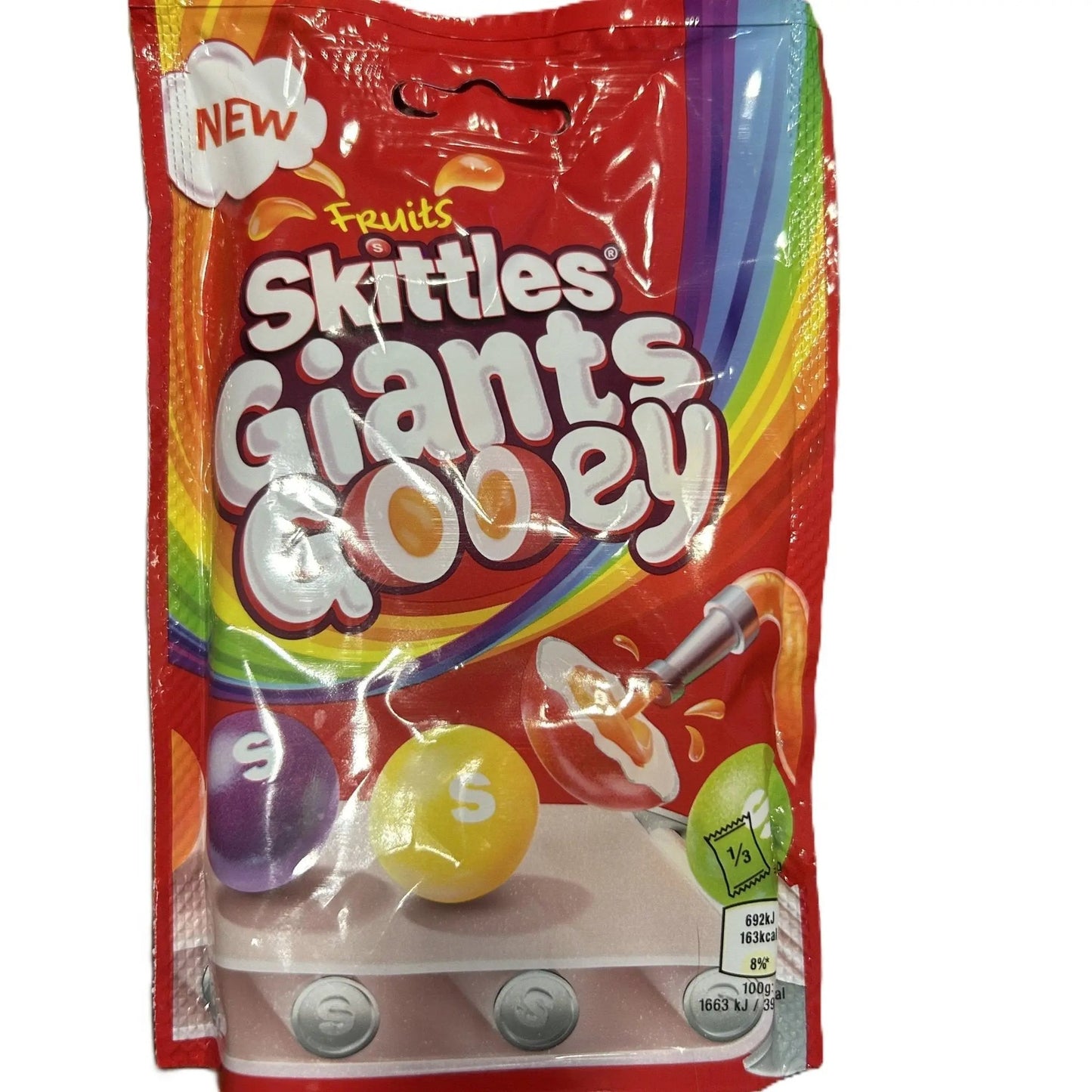 Skittles Giants Gooey Sweets Fruits – Soft Shell with Juicy Centre 109g Treat Bag (UK)