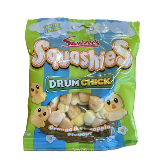 Squashies Drumchick Orange and Pineapple – Chewy Fruity Candy 120g Bag (UK)