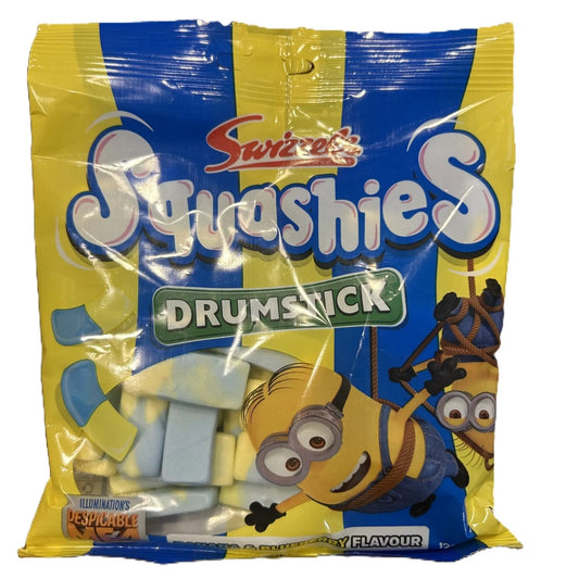 Swizzels Drumstick Squashies Minions – Banana & Blueberry Flavoured Chewy Candies 120g Bag (UK)