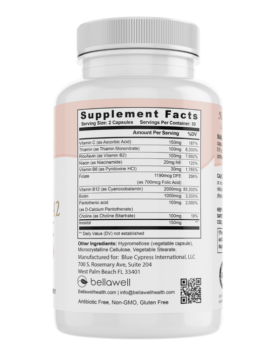Vitamin B-Complex With Folate by Bellawell