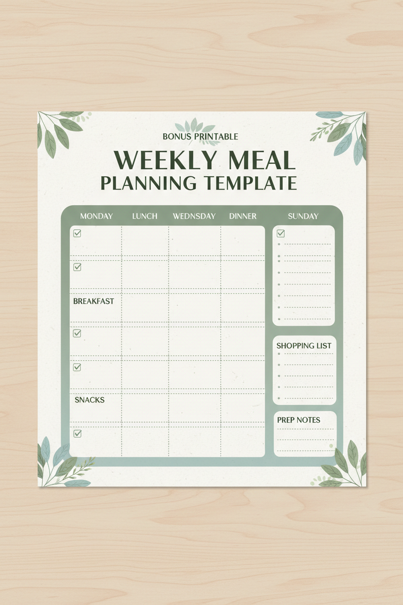 Weekly Meal Planning Template