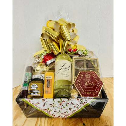 Jenny's Large Wine Gift Basket with Charcuterie & Gourmet Snacks - Best Seller