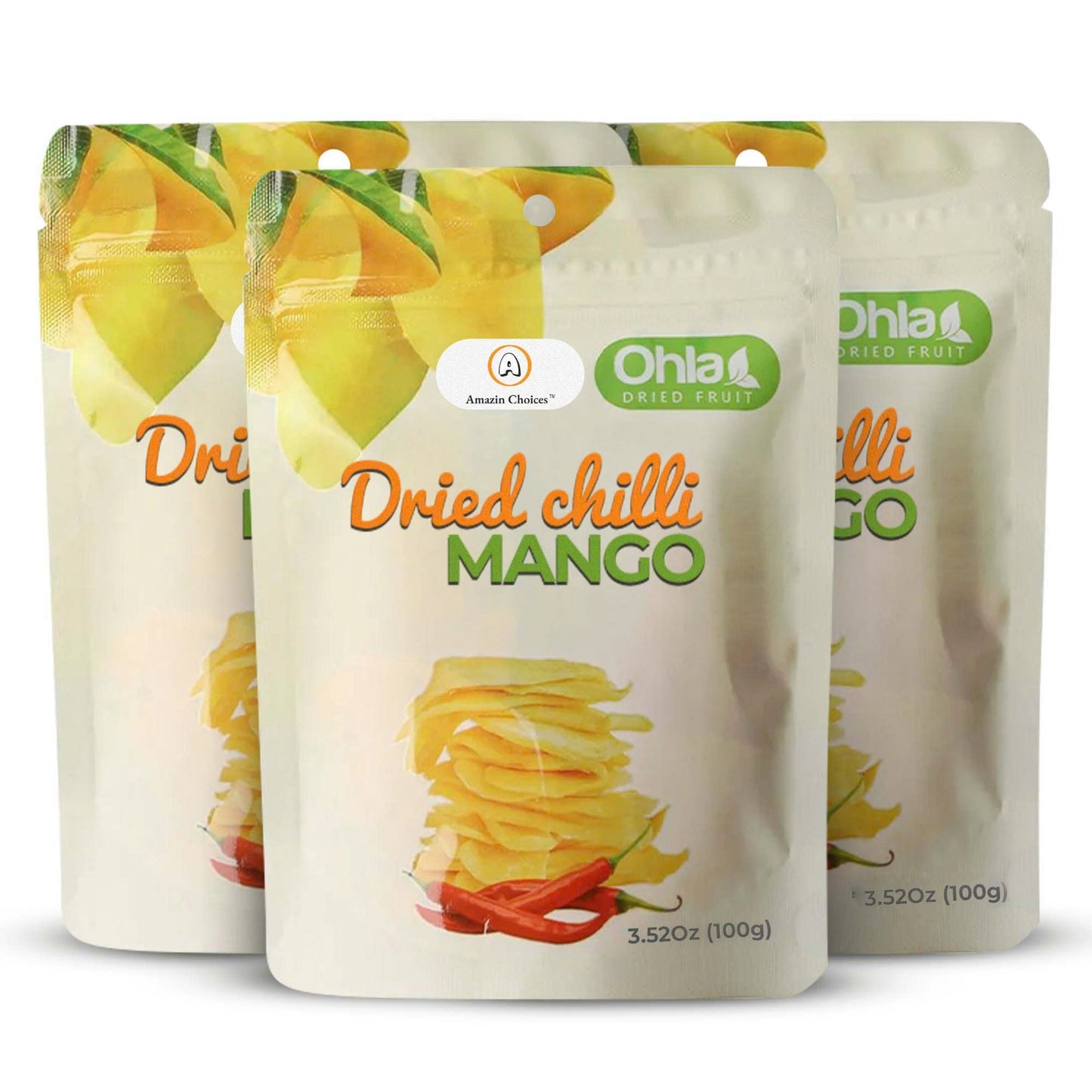 Organic Amazin Choices Dried Chili Mango, 3.5 oz.