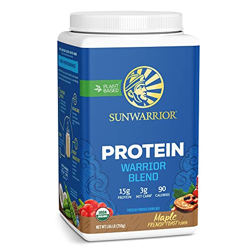 Sunwarrior - Warrior Blend, Plant Based, Raw Vegan Protein Powder with Peas & Hemp, Chocolate, 30 Servings, 26.4 Ounce