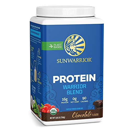 Sunwarrior - Warrior Blend, Plant Based, Raw Vegan Protein Powder with Peas & Hemp, Chocolate, 30 Servings, 26.4 Ounce - NutritionAdvice