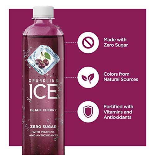 Sparkling Ice, Black Cherry Sparkling Water, Zero Sugar Flavored Water, with Vitamins and Antioxidants, Low Calorie Beverage, 17 fl oz Bottles (Pack of 12) - NutritionAdvice
