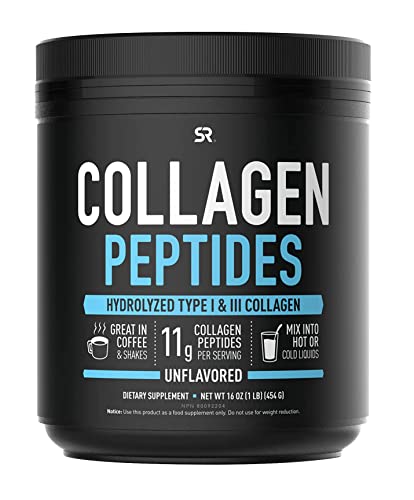 Sports Research Collagen Powder Supplement - Vital for Healthy Joints, Bones, Skin, & Nails - Hydrolyzed Protein Peptides - Great Keto Friendly Nutrition for Men & Women - Mix in Drinks (16 Oz)