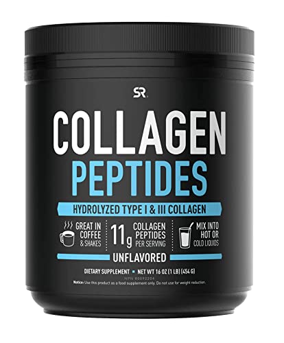 Sports Research Collagen Powder Supplement - Vital for Healthy Joints, Bones, Skin, & Nails - Hydrolyzed Protein Peptides - Great Keto Friendly Nutrition for Men & Women - Mix in Drinks (16 Oz) - NutritionAdvice