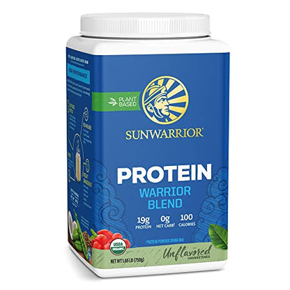 Sunwarrior - Warrior Blend, Plant Based, Raw Vegan Protein Powder with Peas & Hemp, Chocolate, 30 Servings, 26.4 Ounce - NutritionAdvice