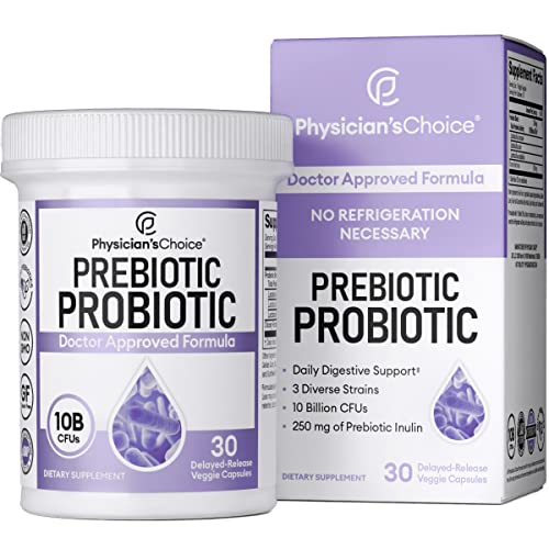 Physician's CHOICE Probiotics 60 Billion CFU - 10 Diverse Strains + Organic Prebiotic - Digestive & Gut Health - Supports Occasional Constipation, Diarrhea, Gas & Bloating - Probiotics For Women & Men