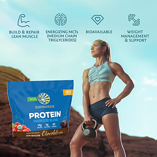 Sunwarrior - Warrior Blend, Plant Based, Raw Vegan Protein Powder with Peas & Hemp, Chocolate, 30 Servings, 26.4 Ounce - NutritionAdvice